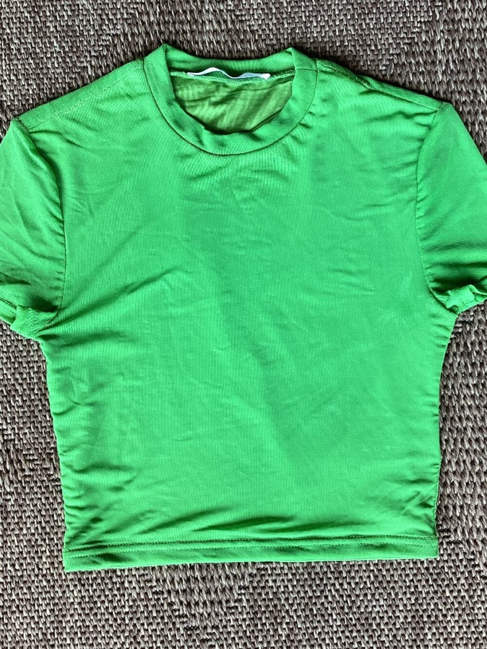 Salty Green Mesh Cropped SS Top – Small
